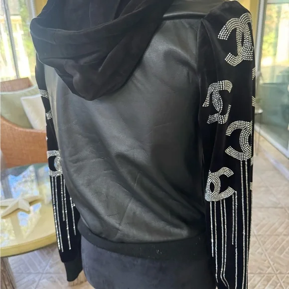 CC Black Bomber Jacket with Silver Details - Picture 9 of 12